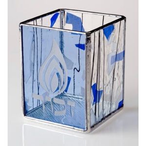 Stained Glass Yahrzeit Candle Holder